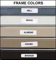 Solar screen frame colors