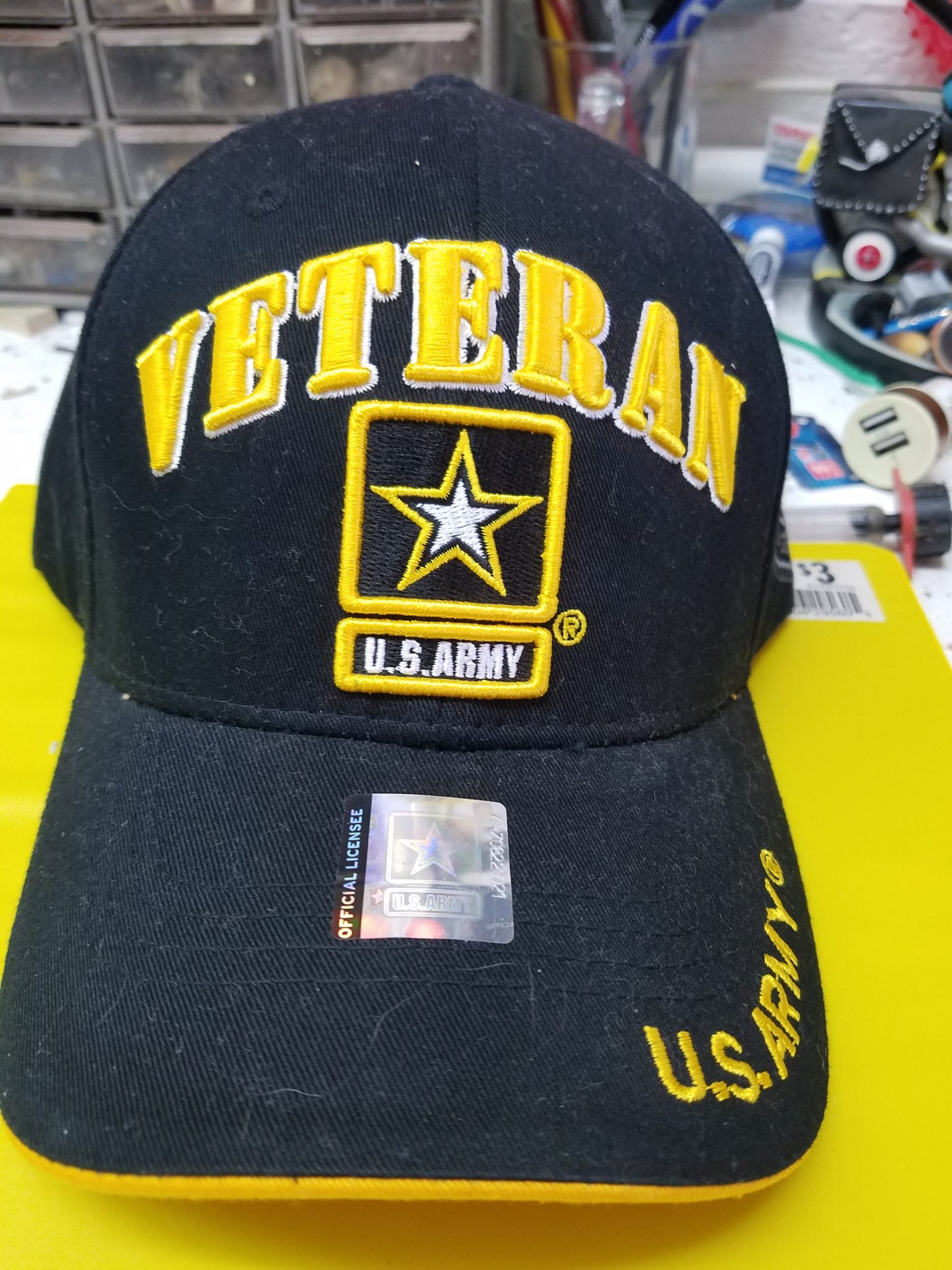 US Army Veteran Ball Cap with full brim